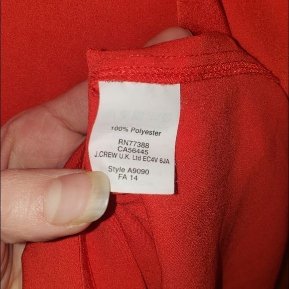 J. Crew Silky Soft Red Polyester Blouse - Picture 5 of 5